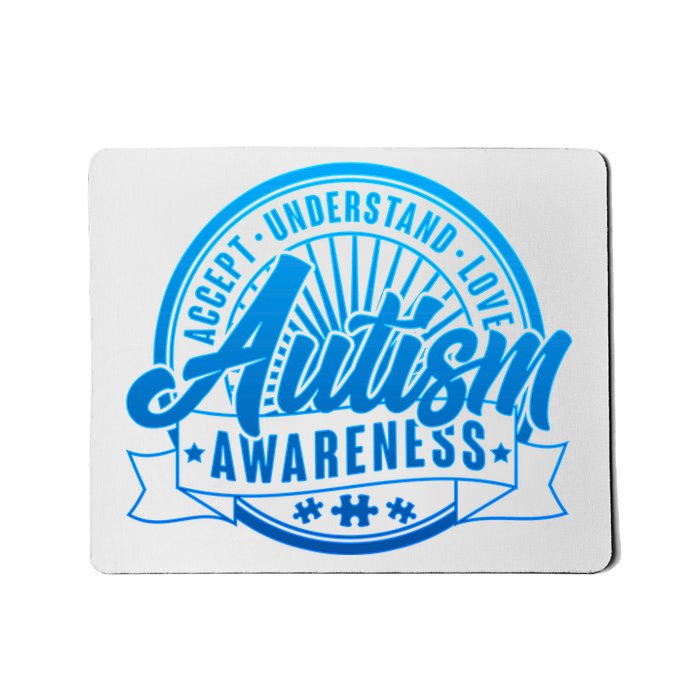 Accept Understand Love  Autism Blue Imprint Mousepad