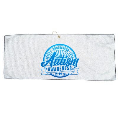 Accept Understand Love  Autism Blue Imprint Large Microfiber Waffle Golf Towel