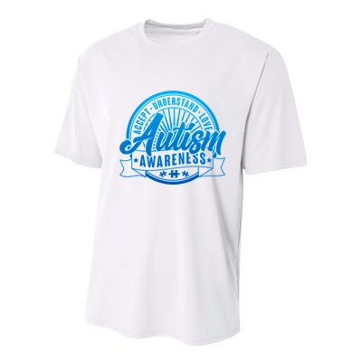 Accept Understand Love  Autism Blue Imprint Youth Performance Sprint T-Shirt