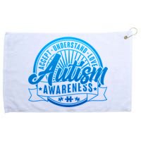 Accept Understand Love  Autism Blue Imprint Grommeted Golf Towel