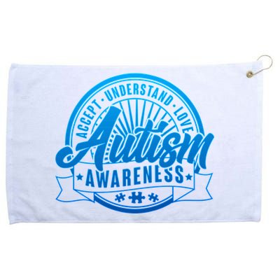 Accept Understand Love  Autism Blue Imprint Grommeted Golf Towel