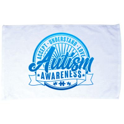 Accept Understand Love  Autism Blue Imprint Microfiber Hand Towel