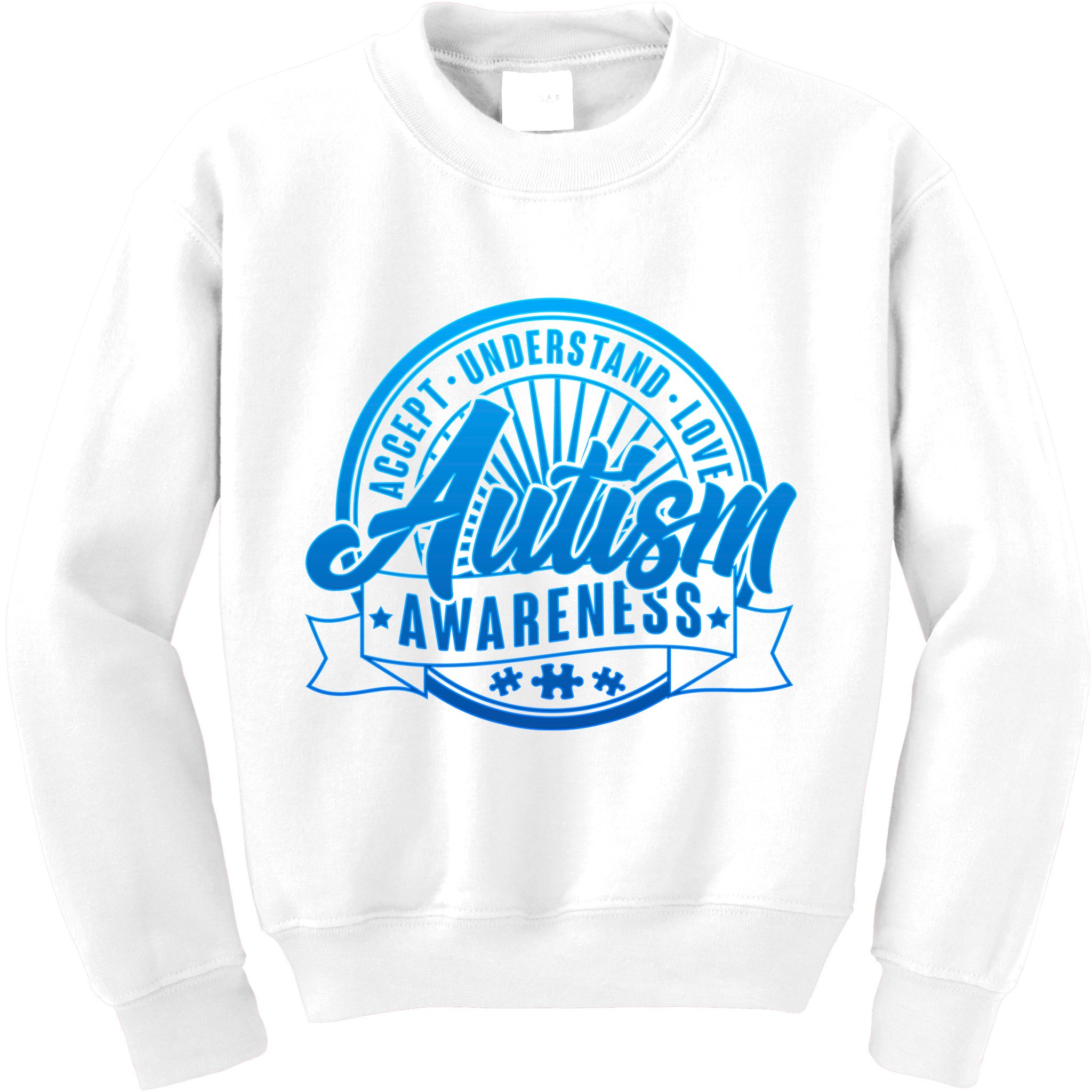 Accept Understand Love  Autism Blue Imprint Kids Sweatshirt