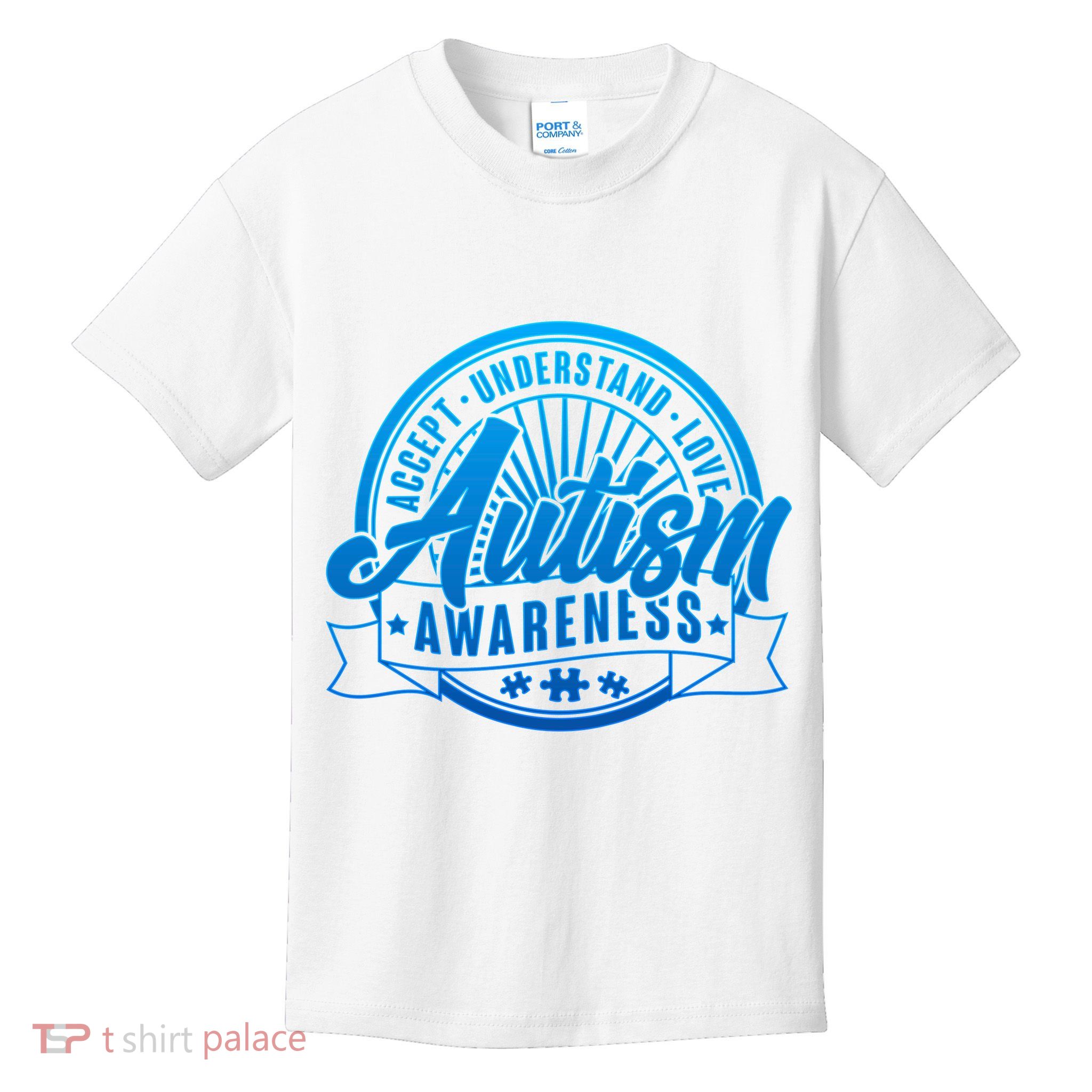 Accept Understand Love  Autism Blue Imprint Kids T-Shirt