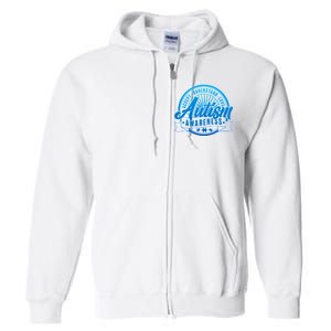 Accept Understand Love  Autism Blue Imprint Full Zip Hoodie