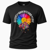 Accept Understand Love Autism Flower Puzzle Pieces Cooling Performance Crew T-Shirt