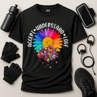 Accept Understand Love Autism Flower Puzzle Pieces Cooling Performance Crew T-Shirt
