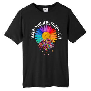 Accept Understand Love Autism Flower Puzzle Pieces Tall Fusion ChromaSoft Performance T-Shirt