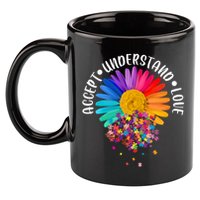 Accept Understand Love Autism Flower Puzzle Pieces 11oz C Handle Ceramic Mug
