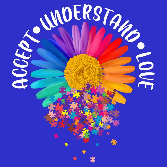 Accept Understand Love Autism Flower Puzzle Pieces T-Shirt