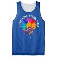 Accept Understand Love Autism Flower Puzzle Pieces Mesh Reversible Basketball Jersey Tank