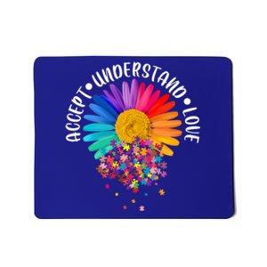 Accept Understand Love Autism Flower Puzzle Pieces Mousepad