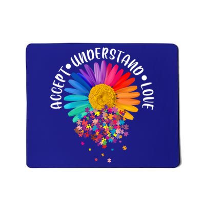 Accept Understand Love Autism Flower Puzzle Pieces Mousepad