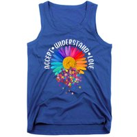 Accept Understand Love Autism Flower Puzzle Pieces Tank Top