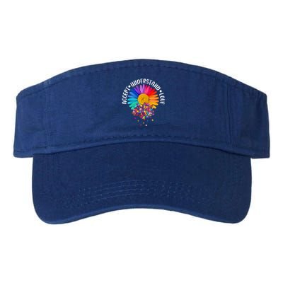 Accept Understand Love Autism Flower Puzzle Pieces Valucap Bio-Washed Visor