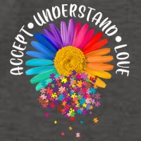 Accept Understand Love Autism Flower Puzzle Pieces Vector Backpack