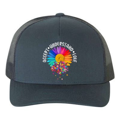 Accept Understand Love Autism Flower Puzzle Pieces Yupoong Adult 5-Panel Trucker Hat