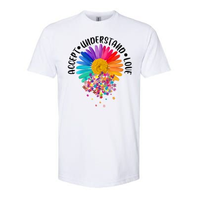 Accept Understand Love Autism Flower Puzzle Pieces Softstyle® CVC T-Shirt