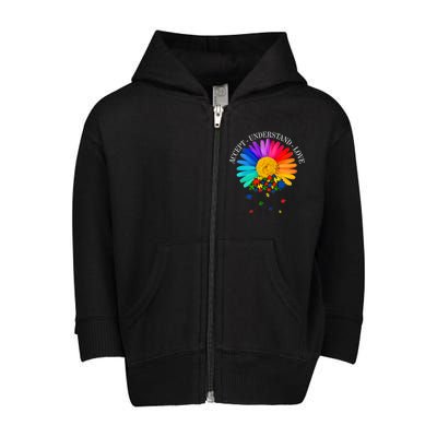 Accept Understand Love Autism Sunflower Toddler Zip Fleece Hoodie