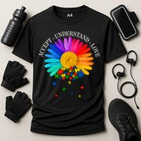 Accept Understand Love Autism Sunflower Cooling Performance Crew T-Shirt