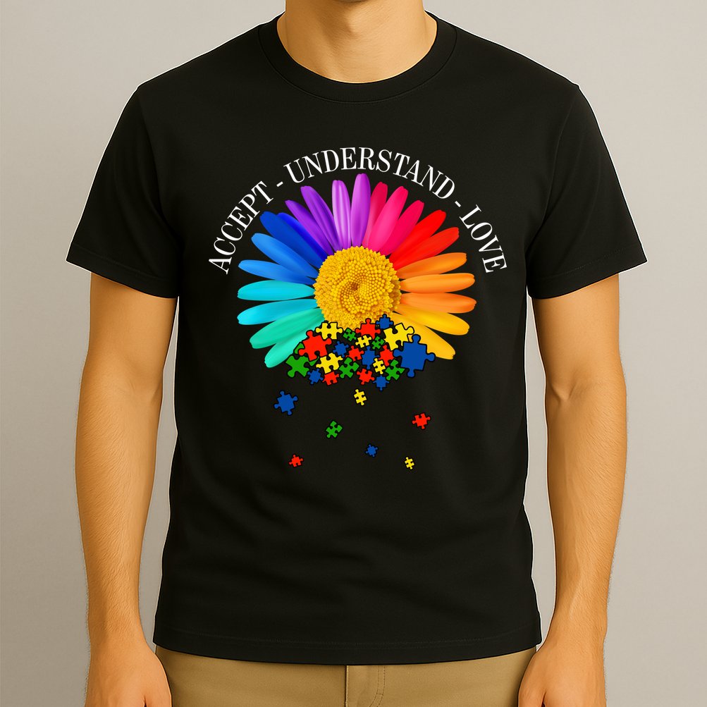 Accept Understand Love Autism Sunflower T-Shirt