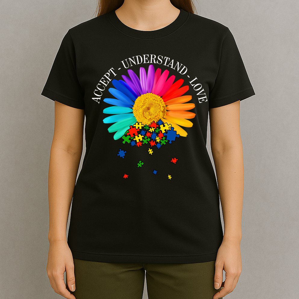 Accept Understand Love Autism Sunflower T-Shirt