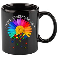 Accept Understand Love Autism Sunflower 11oz C Handle Ceramic Mug
