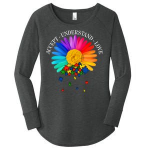 Accept Understand Love Autism Sunflower Women's Perfect Tri Tunic Long Sleeve Shirt