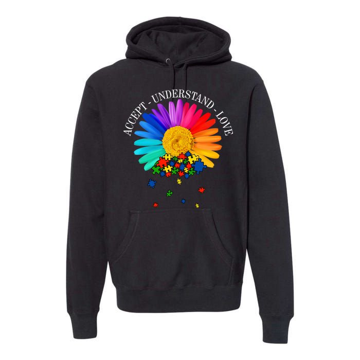 Accept Understand Love Autism Sunflower Premium Hoodie