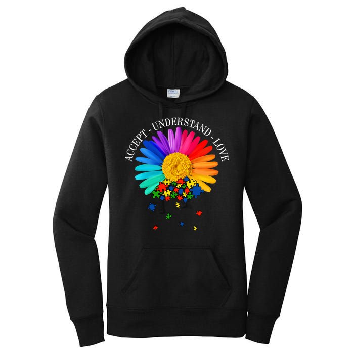 Accept Understand Love Autism Sunflower Women's Pullover Hoodie