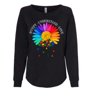 Accept Understand Love Autism Sunflower Womens California Wash Sweatshirt