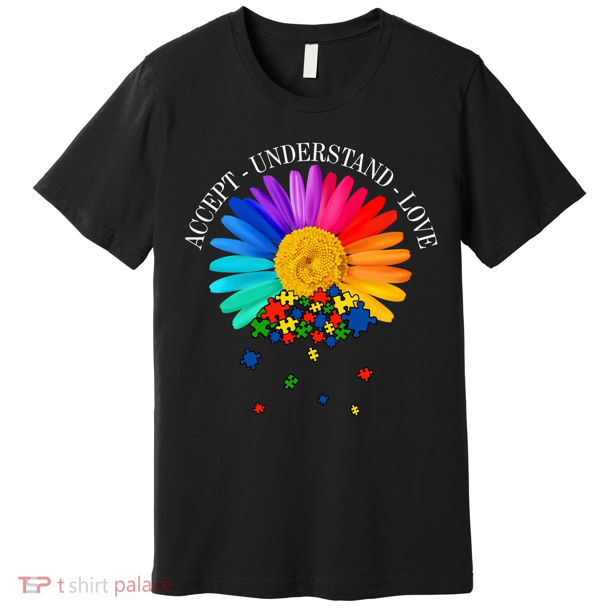 Accept Understand Love Autism Sunflower Premium T-Shirt