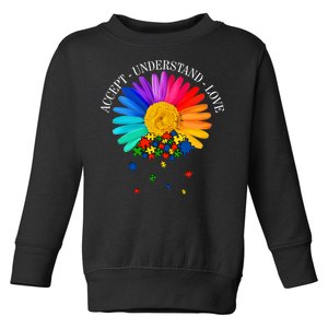 Accept Understand Love Autism Sunflower Toddler Sweatshirt