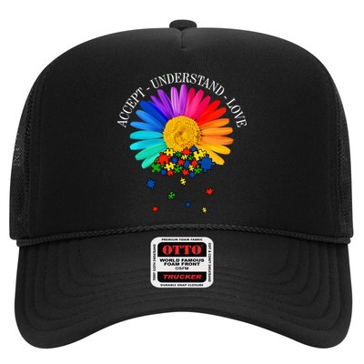 Accept Understand Love Autism Sunflower Trucker Hat