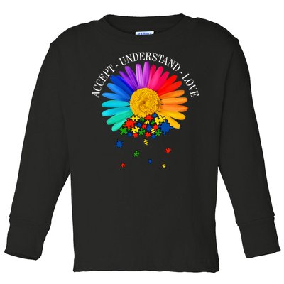 Accept Understand Love Autism Sunflower Toddler Long Sleeve Shirt