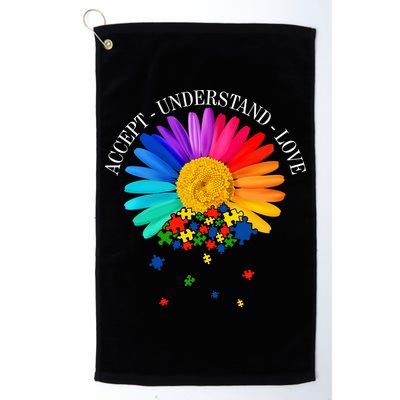 Accept Understand Love Autism Sunflower Golf Towel