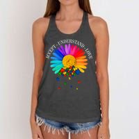 Accept Understand Love Autism Sunflower Women's Knotted Racerback Tank