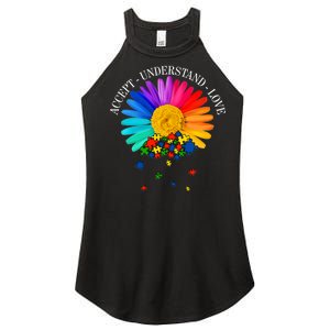 Accept Understand Love Autism Sunflower Women's Perfect Tri Rocker Tank