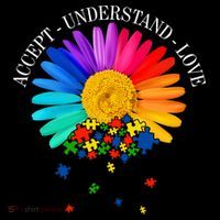 Accept Understand Love Autism Sunflower Womens T-Shirt