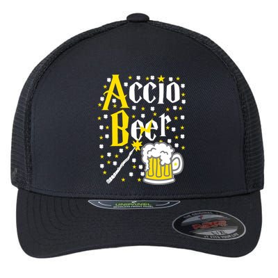 Accio Beer Wizard Wand Funny St Patrick's Day Flexfit Unipanel Trucker Cap