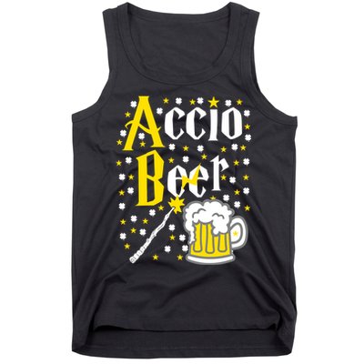 Accio Beer Wizard Wand Funny St Patrick's Day Tank Top