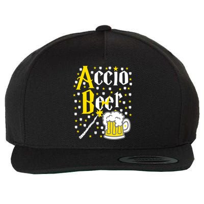 Accio Beer Wizard Wand Funny St Patrick's Day Wool Snapback Cap