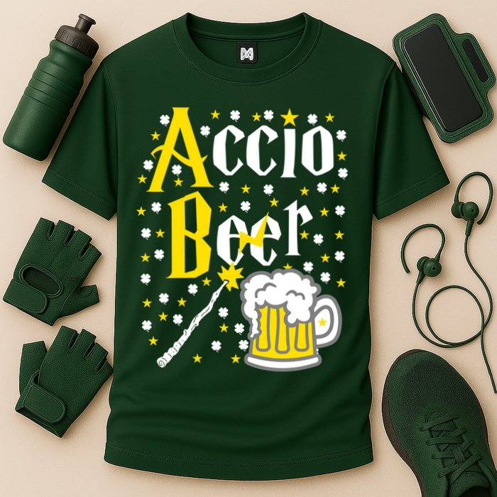 Accio Beer Wizard Wand Funny St Patrick's Day Performance Shirt