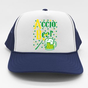 Accio Beer Wizard Wand Funny St Patrick's Day Trucker Hat