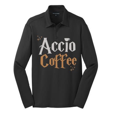 Accio Coffee Silk Touch Performance Long Sleeve Polo