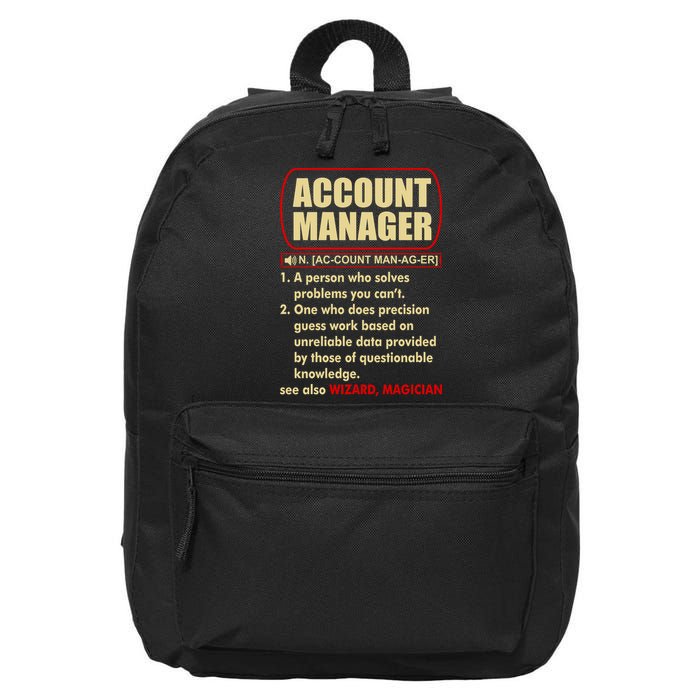 Account Manager Dictionary Definition Term 16 in Basic Backpack