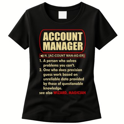 Account Manager Dictionary Definition Term Womens T-Shirt