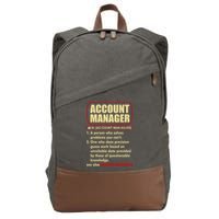 Account Manager Dictionary Definition Term Cotton Canvas Backpack