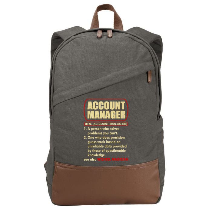 Account Manager Dictionary Definition Term Cotton Canvas Backpack