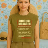 Account Manager Dictionary Definition Term Garment-Dyed Women's Muscle Tee